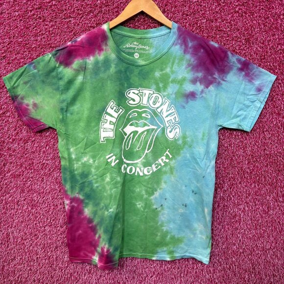The Rolling Stones in Concert Hot Lips Rock Tie Dye L - Picture 1 of 4